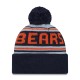 Chicago Bears  New Era Navy Throwback Main Cuffed Knit Hat with Pom