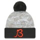 Chicago Bears  New Era White-Graphite 2024 Salute To Service Digital Camo Cuffed Knit Hat with Pom