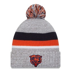 Chicago Bears New Era Heather Gray Cuffed Knit Hat with Pom