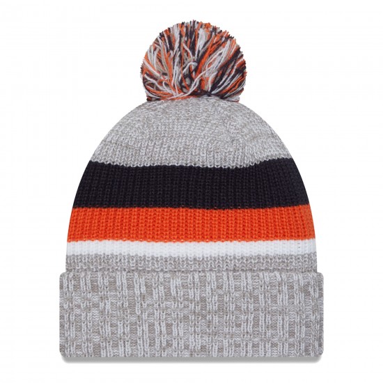 Chicago Bears New Era Heather Gray Cuffed Knit Hat with Pom