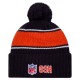 Chicago Bears New Era Navy 2024 Sideline Cuffed Knit Hat with Pom