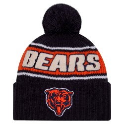 Chicago Bears New Era Navy 2024 Sideline Cuffed Knit Hat with Pom
