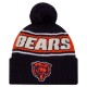 Chicago Bears New Era Navy 2024 Sideline Cuffed Knit Hat with Pom