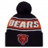 Chicago Bears New Era Navy 2024 Sideline Sport Cuffed Knit Hat with Pom