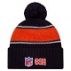 Chicago Bears New Era Navy 2024 Sideline Sport Cuffed Knit Hat with Pom