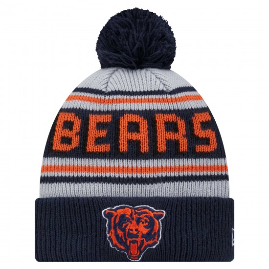 Chicago Bears New Era Navy Main Cuffed Knit Hat with Pom
