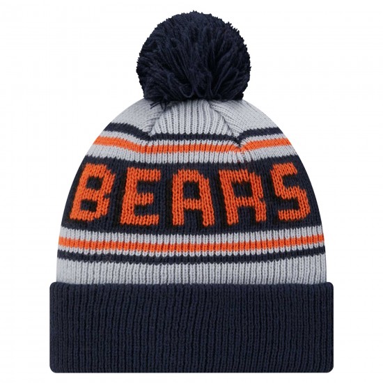 Chicago Bears New Era Navy Main Cuffed Knit Hat with Pom