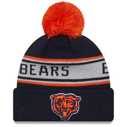 Chicago Bears New Era Navy Repeat Cuffed Knit Hat with Pom