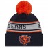 Chicago Bears New Era Navy Repeat Cuffed Knit Hat with Pom