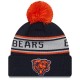 Chicago Bears New Era Navy Repeat Cuffed Knit Hat with Pom