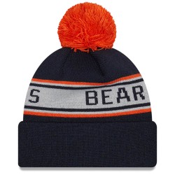 Chicago Bears New Era Navy Repeat Cuffed Knit Hat with Pom