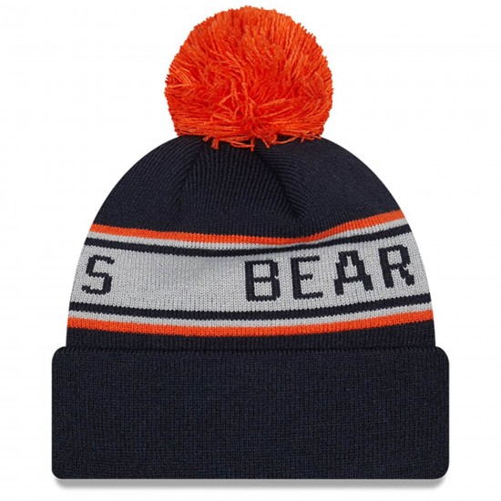 Chicago Bears New Era Navy Repeat Cuffed Knit Hat with Pom