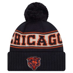 Chicago Bears New Era Navy Retro Cuffed Knit Hat with Pom