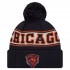 Chicago Bears New Era Navy Retro Cuffed Knit Hat with Pom