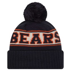 Chicago Bears New Era Navy Retro Cuffed Knit Hat with Pom