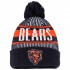 Chicago Bears New Era Navy Striped  Cuffed Knit Hat with Pom