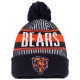 Chicago Bears New Era Navy Striped  Cuffed Knit Hat with Pom