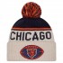 Chicago Bears New Era Stone NFL Sideline Historic Cuffed Knit Hat with Pom
