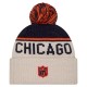 Chicago Bears New Era Stone NFL Sideline Historic Cuffed Knit Hat with Pom