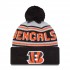 Cincinnati Bengals  New Era Black  Main Cuffed Knit Hat with Pom