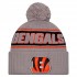 Cincinnati Bengals  New Era Gray 2024 Sideline Sport Cuffed Knit Hat with Pom
