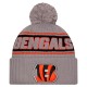 Cincinnati Bengals  New Era Gray 2024 Sideline Sport Cuffed Knit Hat with Pom