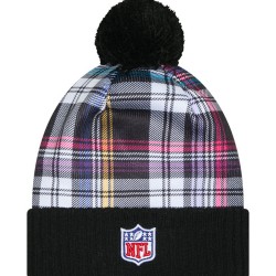 Cincinnati Bengals New Era Black 2024 NFL Crucial Catch Cuffed Knit Hat with Pom