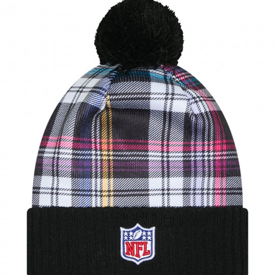 Cincinnati Bengals New Era Black 2024 NFL Crucial Catch Cuffed Knit Hat with Pom