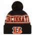 Cincinnati Bengals New Era Black Retro Cuffed Knit Hat with Pom