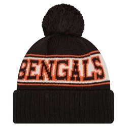 Cincinnati Bengals New Era Black Retro Cuffed Knit Hat with Pom