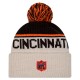 Cincinnati Bengals New Era Stone NFL Sideline Historic Cuffed Knit Hat with Pom