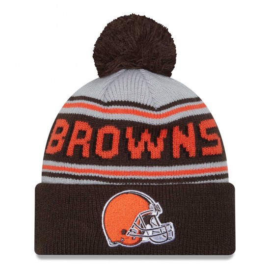 Cleveland Browns  New Era Brown  Main Cuffed Knit Hat with Pom