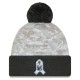 Cleveland Browns  New Era White-Graphite 2024 Salute To Service Digital Camo Cuffed Knit Hat with Pom