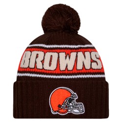 Cleveland Browns New Era Brown 2024 Sideline Cuffed Knit Hat with Pom