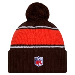 Cleveland Browns New Era Brown 2024 Sideline Cuffed Knit Hat with Pom