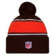 Cleveland Browns New Era Brown 2024 Sideline Cuffed Knit Hat with Pom