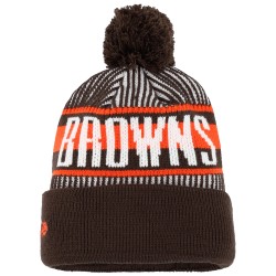 Cleveland Browns New Era Brown Striped  Cuffed Knit Hat with Pom