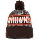 Cleveland Browns New Era Brown Striped  Cuffed Knit Hat with Pom