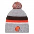 Cleveland Browns New Era Heather Gray Cuffed Knit Hat with Pom