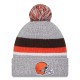 Cleveland Browns New Era Heather Gray Cuffed Knit Hat with Pom