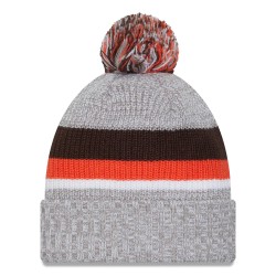 Cleveland Browns New Era Heather Gray Cuffed Knit Hat with Pom