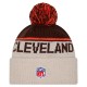 Cleveland Browns New Era Stone NFL Sideline Historic Cuffed Knit Hat with Pom