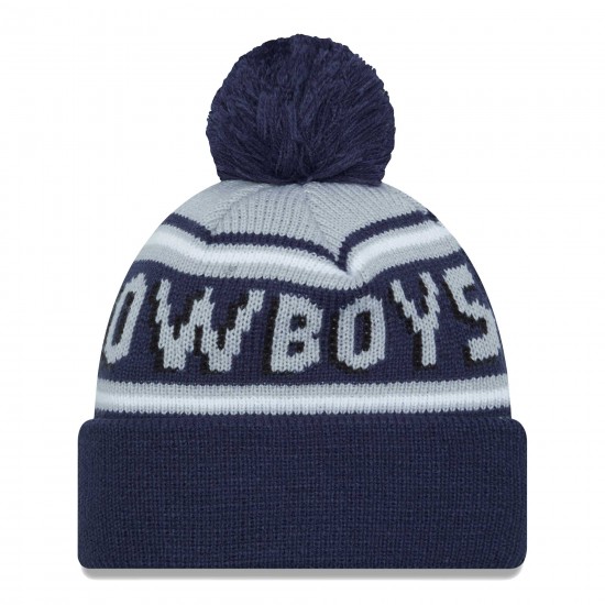 Dallas Cowboys  New Era Navy  Main Cuffed Knit Hat with Pom