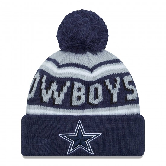 Dallas Cowboys  New Era Navy  Main Cuffed Knit Hat with Pom
