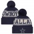 Dallas Cowboys  New Era Navy Retro Cuffed Knit Hat with Pom