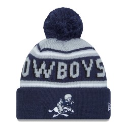 Dallas Cowboys  New Era Navy Retro Joe Main Cuffed Knit Hat with Pom