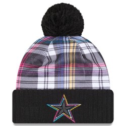 Dallas Cowboys New Era Black 2024 NFL Crucial Catch Cuffed Knit Hat with Pom