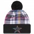 Dallas Cowboys New Era Black 2024 NFL Crucial Catch Cuffed Knit Hat with Pom