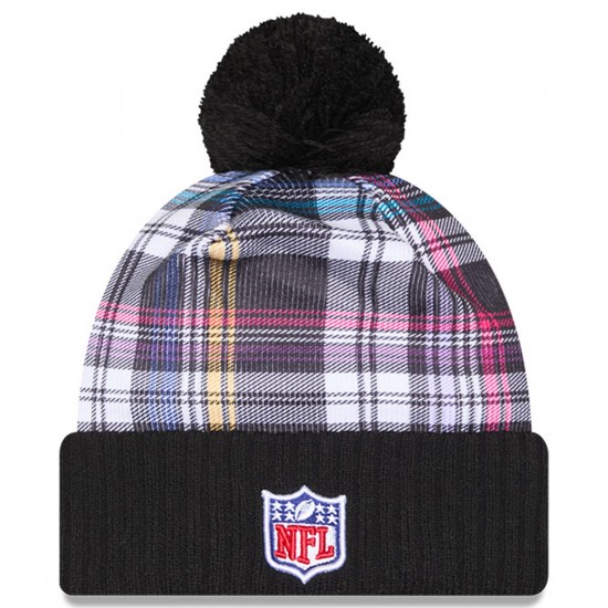 Dallas Cowboys New Era Black 2024 NFL Crucial Catch Cuffed Knit Hat with Pom