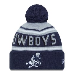 Dallas Cowboys New Era Gray-Navy Gridiron Classics Main Cuffed Knit Hat with Pom